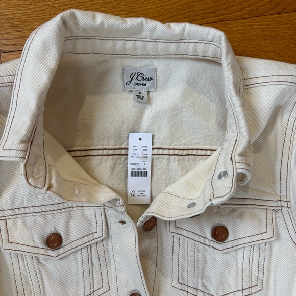 J. Crew Cream Denim Button Down Dress - Picture 3 of 4